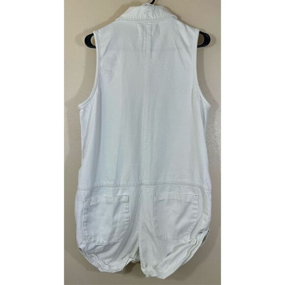 OneTeaspoon Women's White Mini Braxton Button Front Utility Playsuit Romper M - Picture 5 of 12